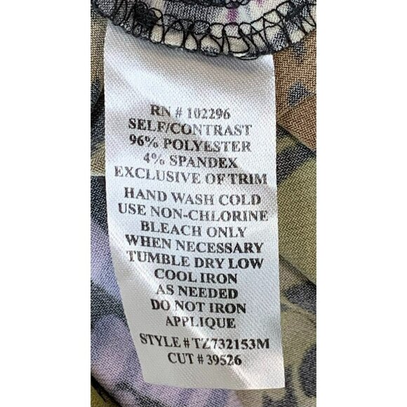 Connected Apparel Women Dress Size 14 Black Boho Print Beaded V Neck Sleeveless - Picture 7 of 7